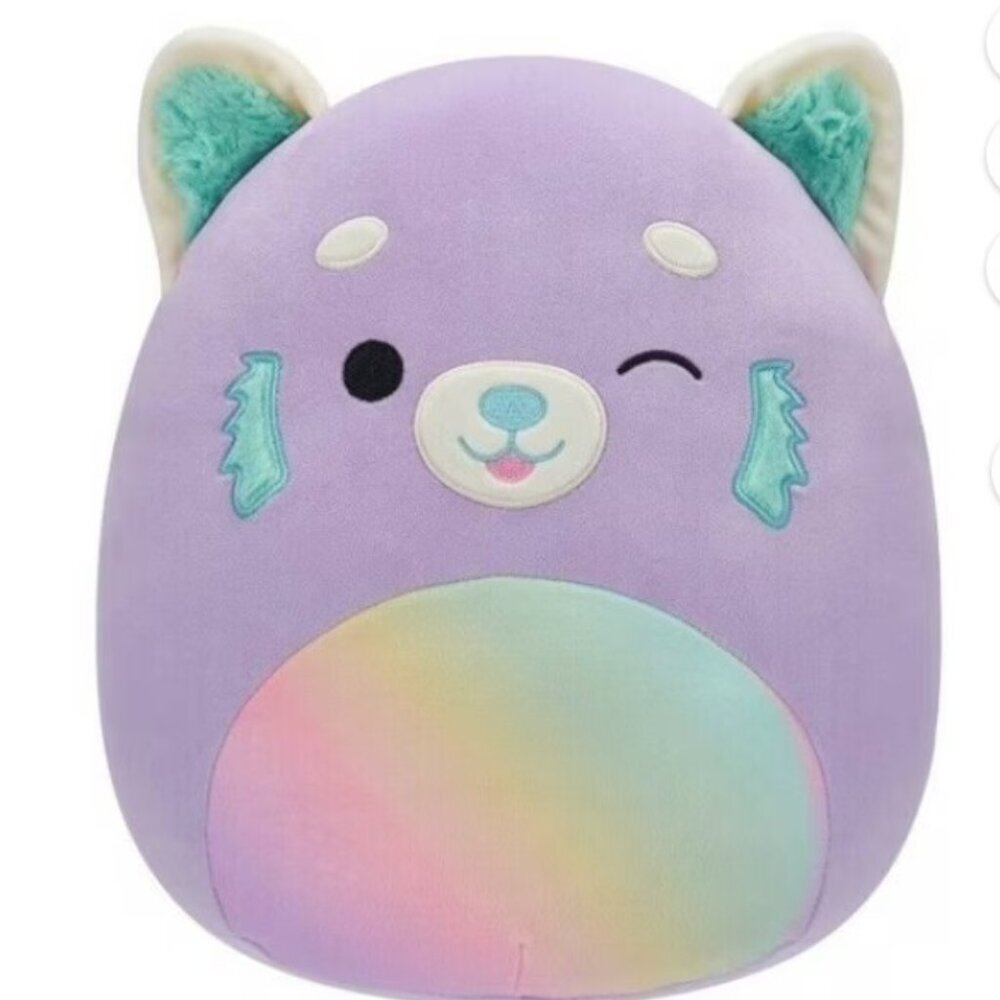Original SQUISHMALLOWS: Lexis the Red Panda (Purple Rainbow) 8 inch NWOT